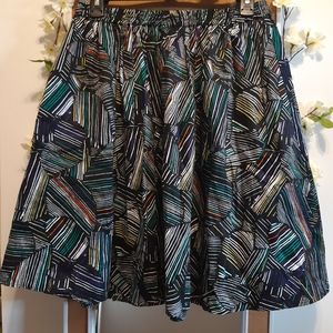 Multi-colored Skater Skirt with Pockets